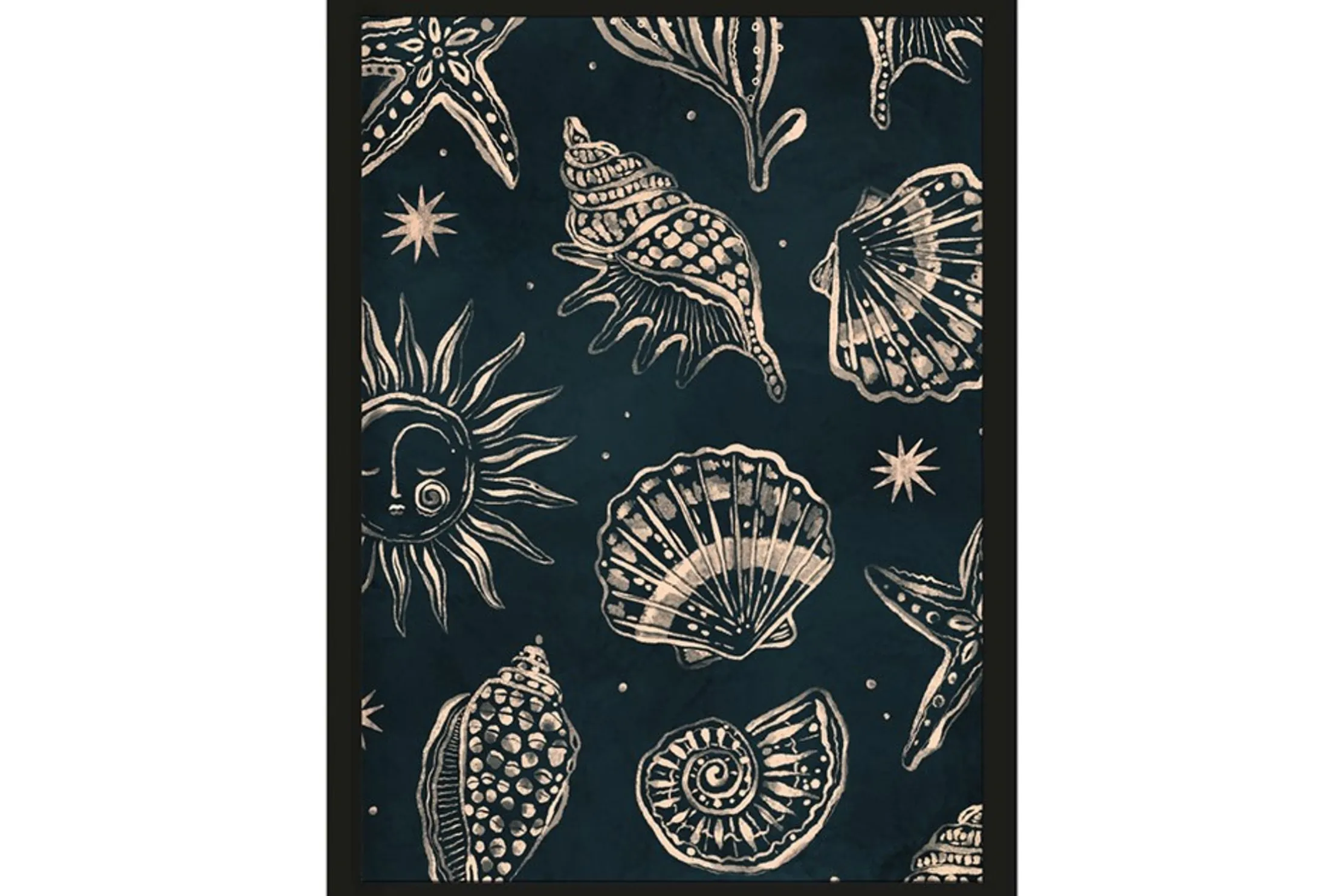 Art Print Seashells Midnight