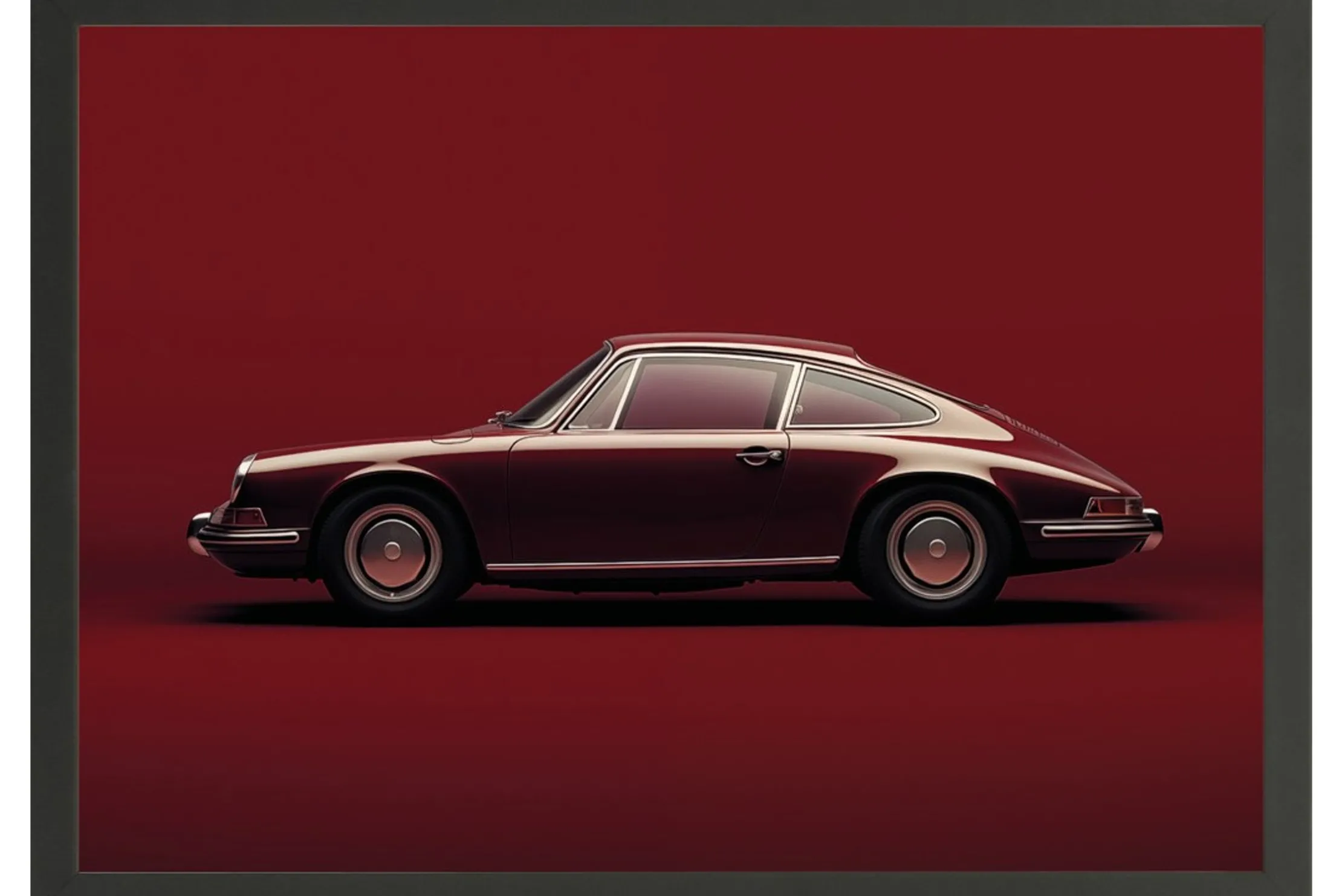 Art Print Vintage Porsche Red