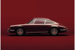 Art Print Vintage Porsche Red