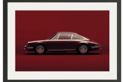 Art Print Vintage Porsche Red