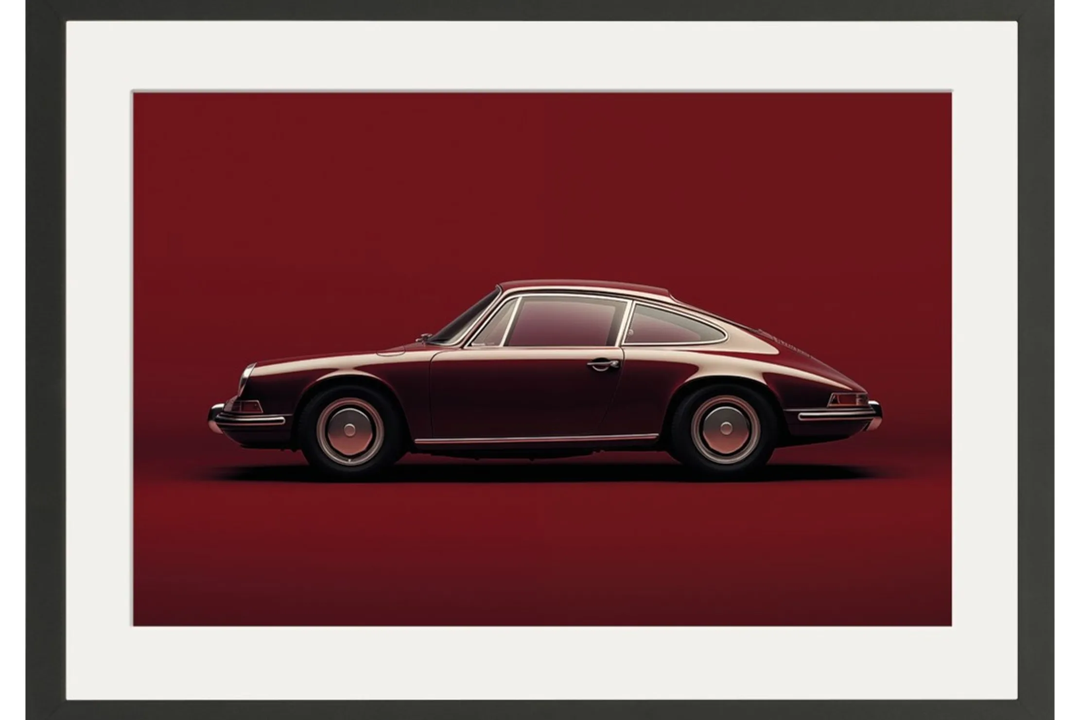 Art Print Vintage Porsche Red
