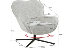 Draaifauteuil Bisque Oasis Sven