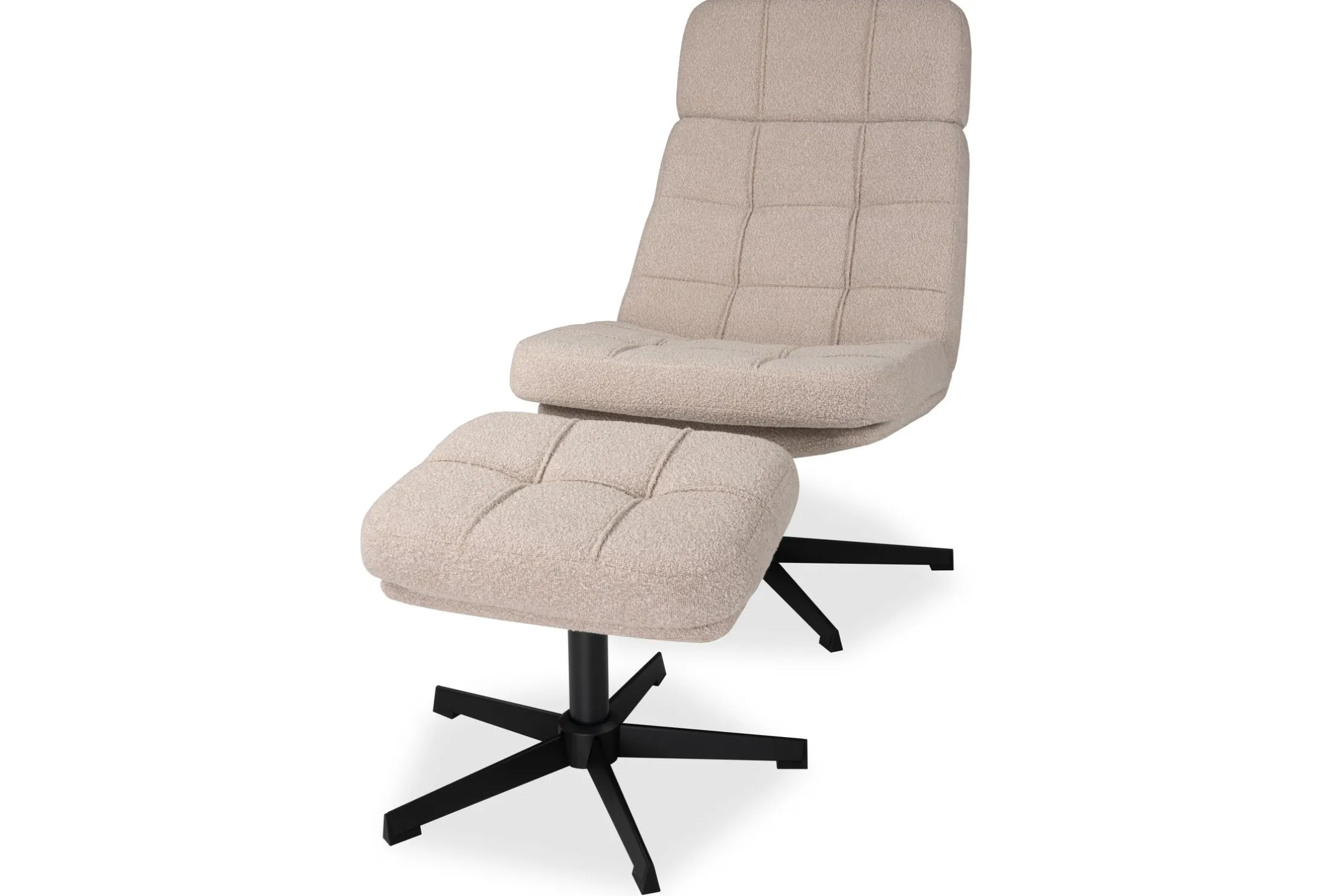 Draaifauteuil met hocker Naturel CH-73.004 Alvar