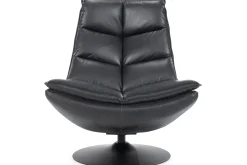 Draaifauteuil - zwart boho leder | 95939 Sven