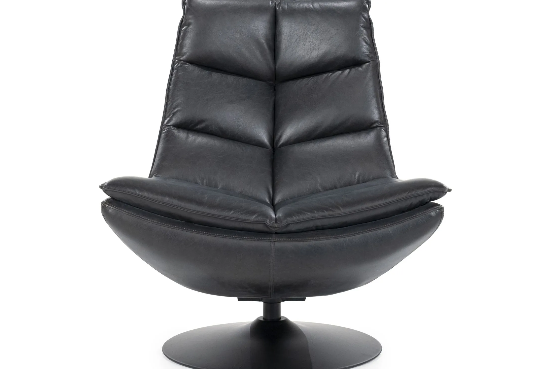 Draaifauteuil - zwart boho leder | 95939 Sven
