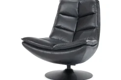 Draaifauteuil - zwart boho leder | 95939 Sven