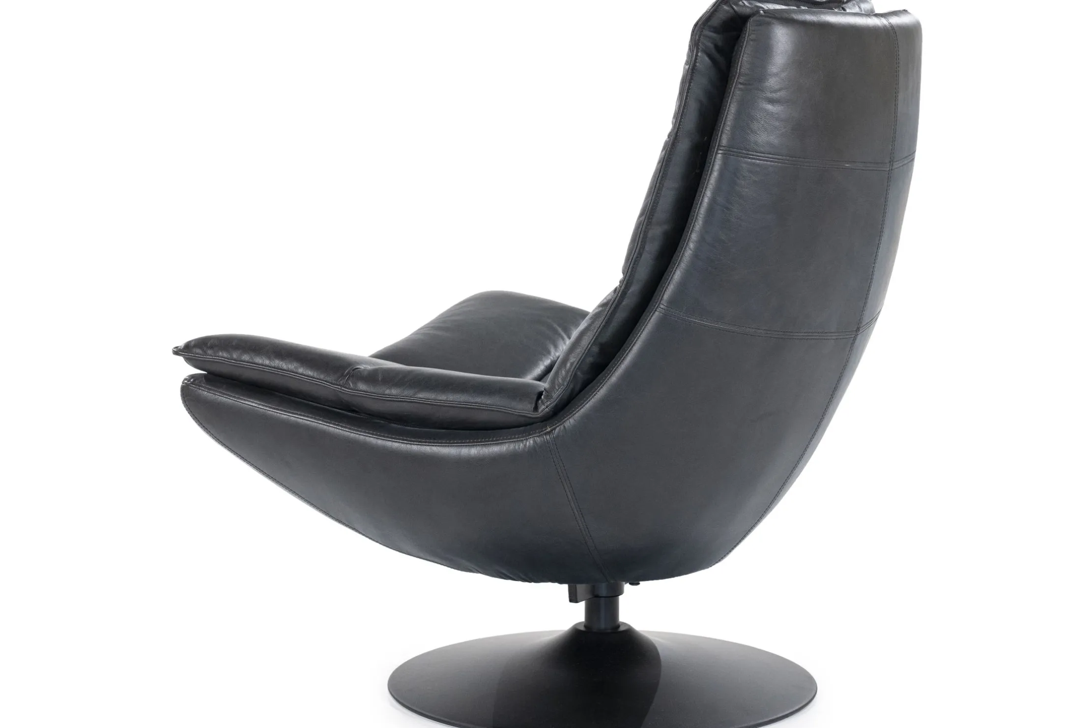 Draaifauteuil - zwart boho leder | 95939 Sven