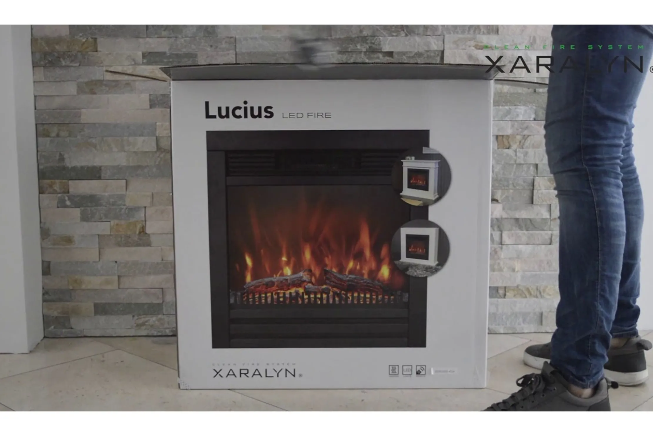 Elektrische Lucius LED haard Corner F02 Cadiz
