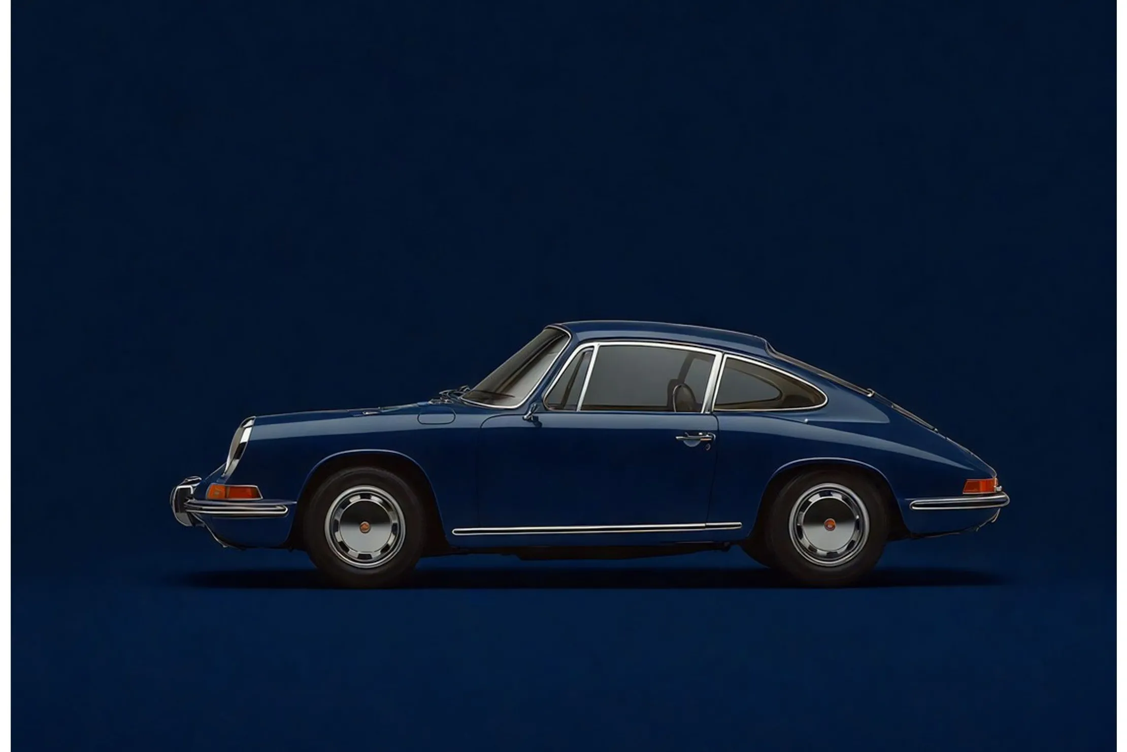 Glasschilderij Blue Porsche