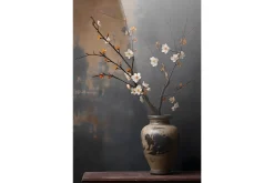 Glasschilderij Dark Blossom Vase