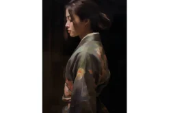 Glasschilderij Kimono Tales