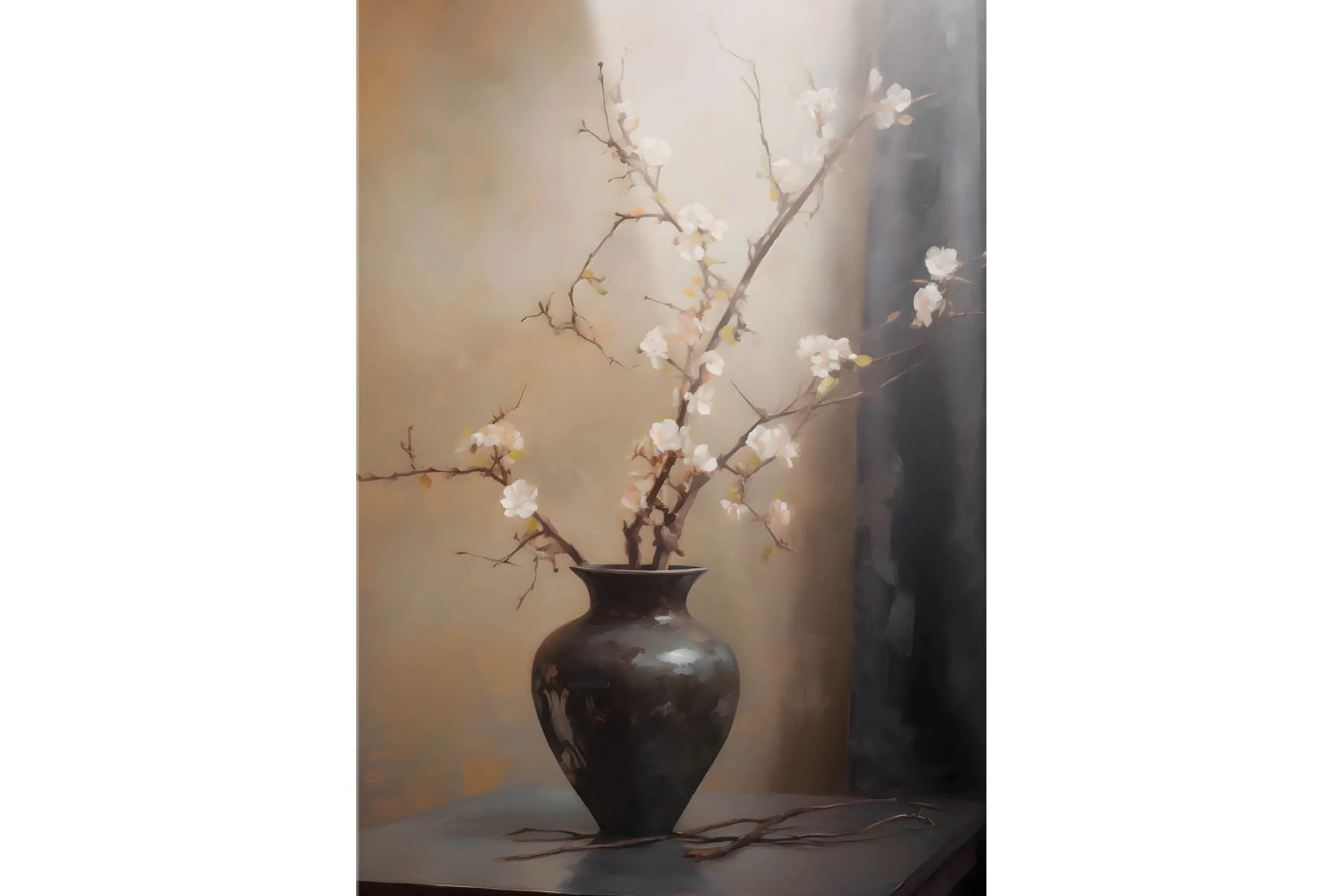Glasschilderij Light Blossom Vase