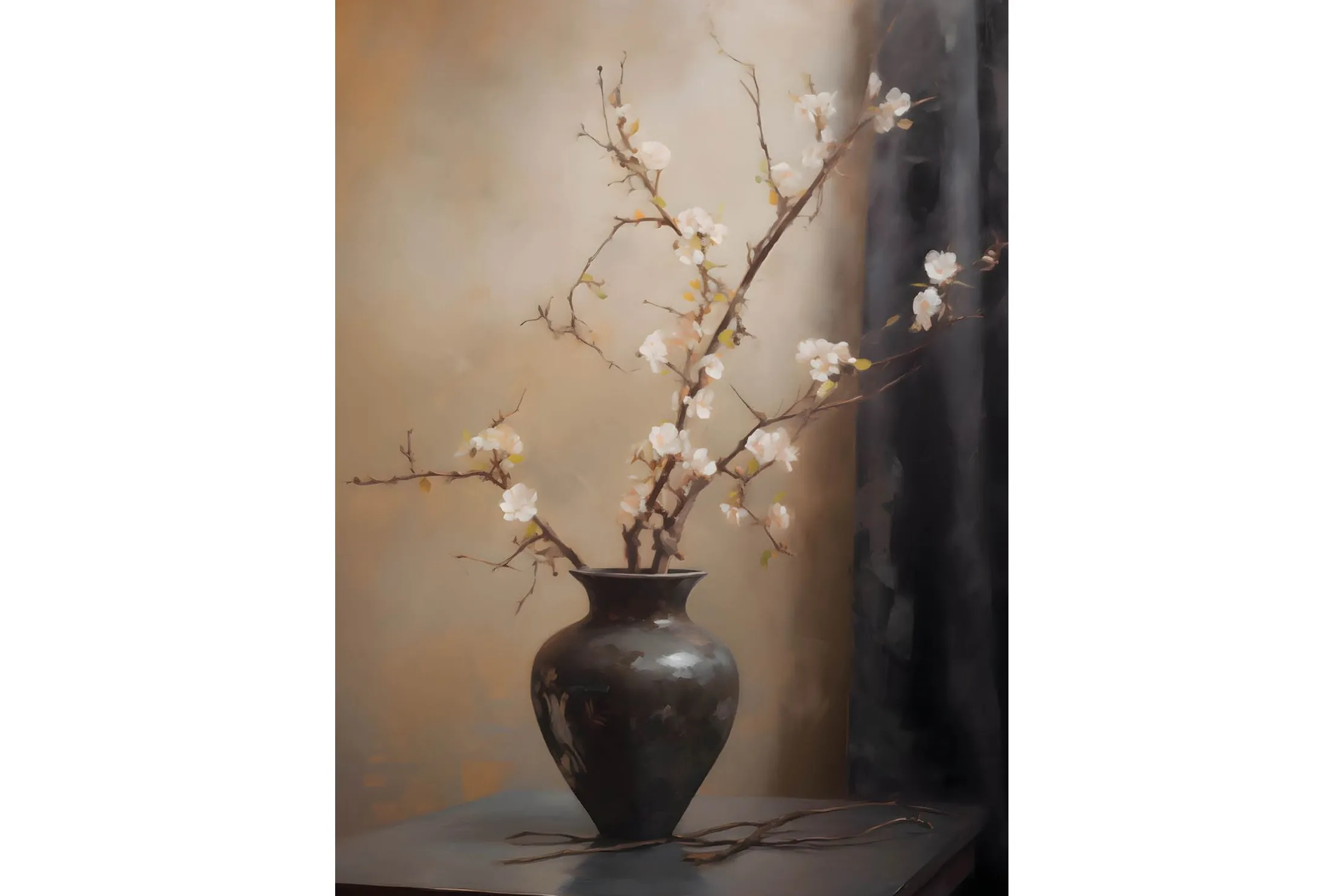 Glasschilderij Light Blossom Vase