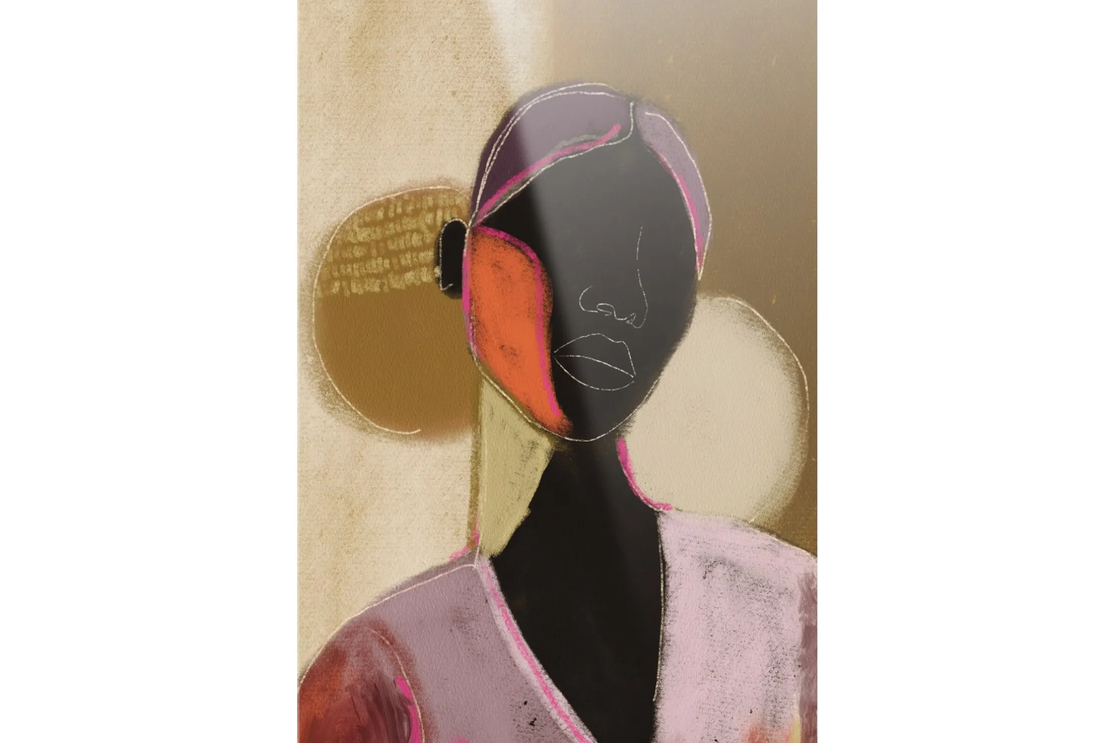 Glasschilderij Silhouette Lady