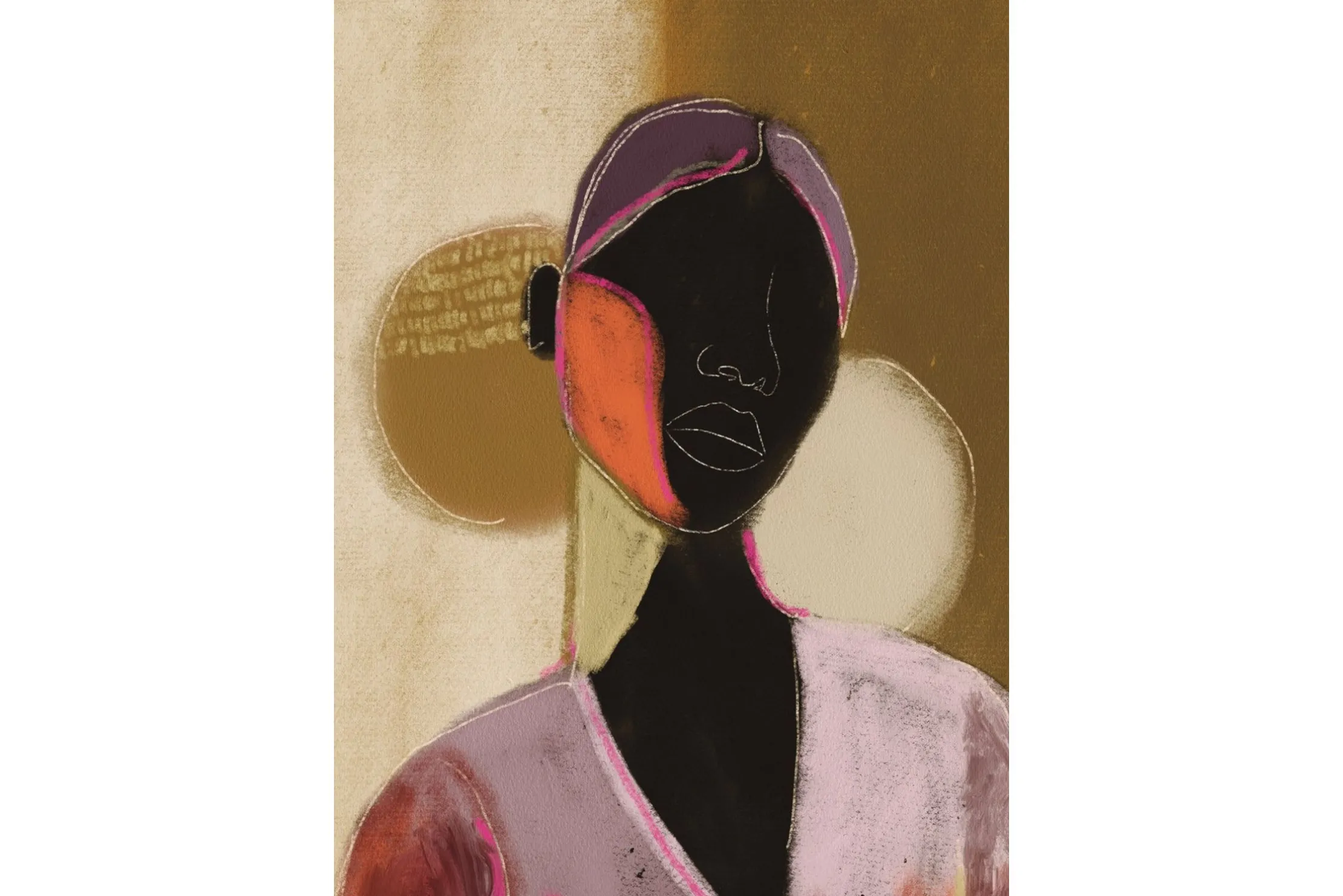 Glasschilderij Silhouette Lady