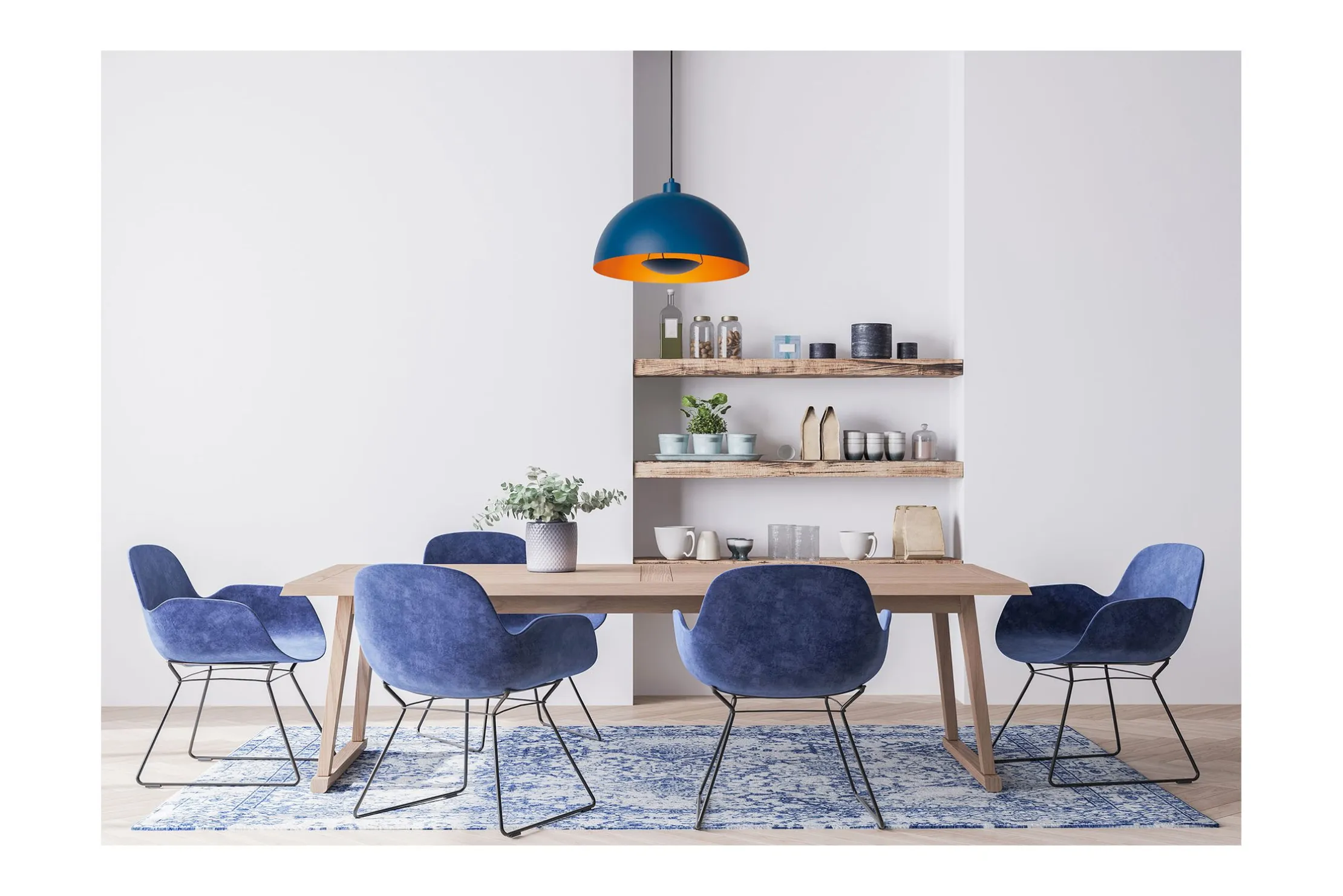 Hanglamp - blauw Siemon