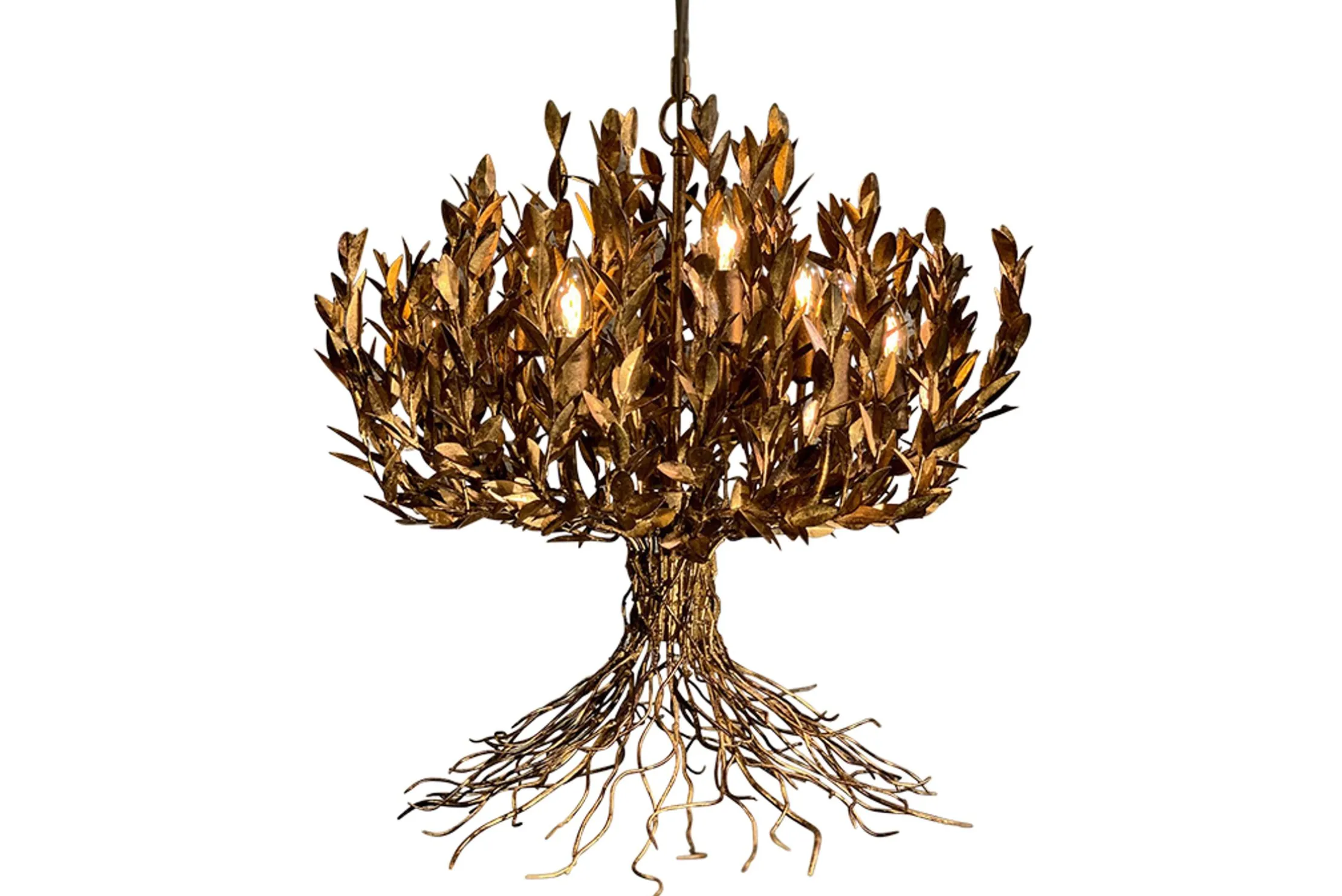 Hanglamp LB039/9+1 ambachtelijk brons Aix | Leclercq & Bouwman