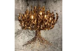 Hanglamp LB039/9+1 ambachtelijk brons Aix | Leclercq & Bouwman