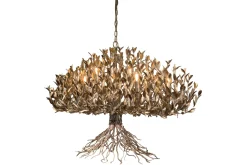 Hanglamp LB039/12+1 ambachtelijk zilver Aix | Leclercq & Bouwman