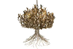 Hanglamp LB039/9+1 ambachtelijk zilver Aix | Leclercq & Bouwman