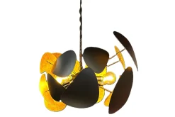 Hanglamp LB555-3+1 rond textured black Galaxy | Leclercq & Bouwman