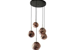 Hanglamp 5-lichts rond Copper Boaz