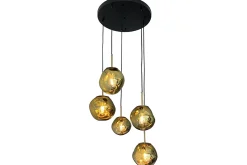 Hanglamp 5-lichts rond Gold Boaz
