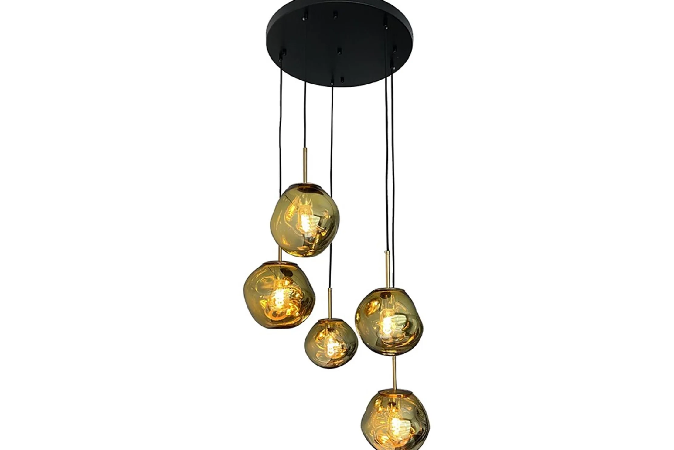 Hanglamp 5-lichts rond Gold Boaz