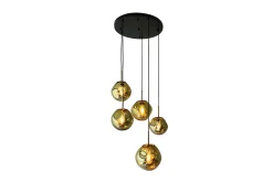 Hanglamp 5-lichts rond Gold Boaz
