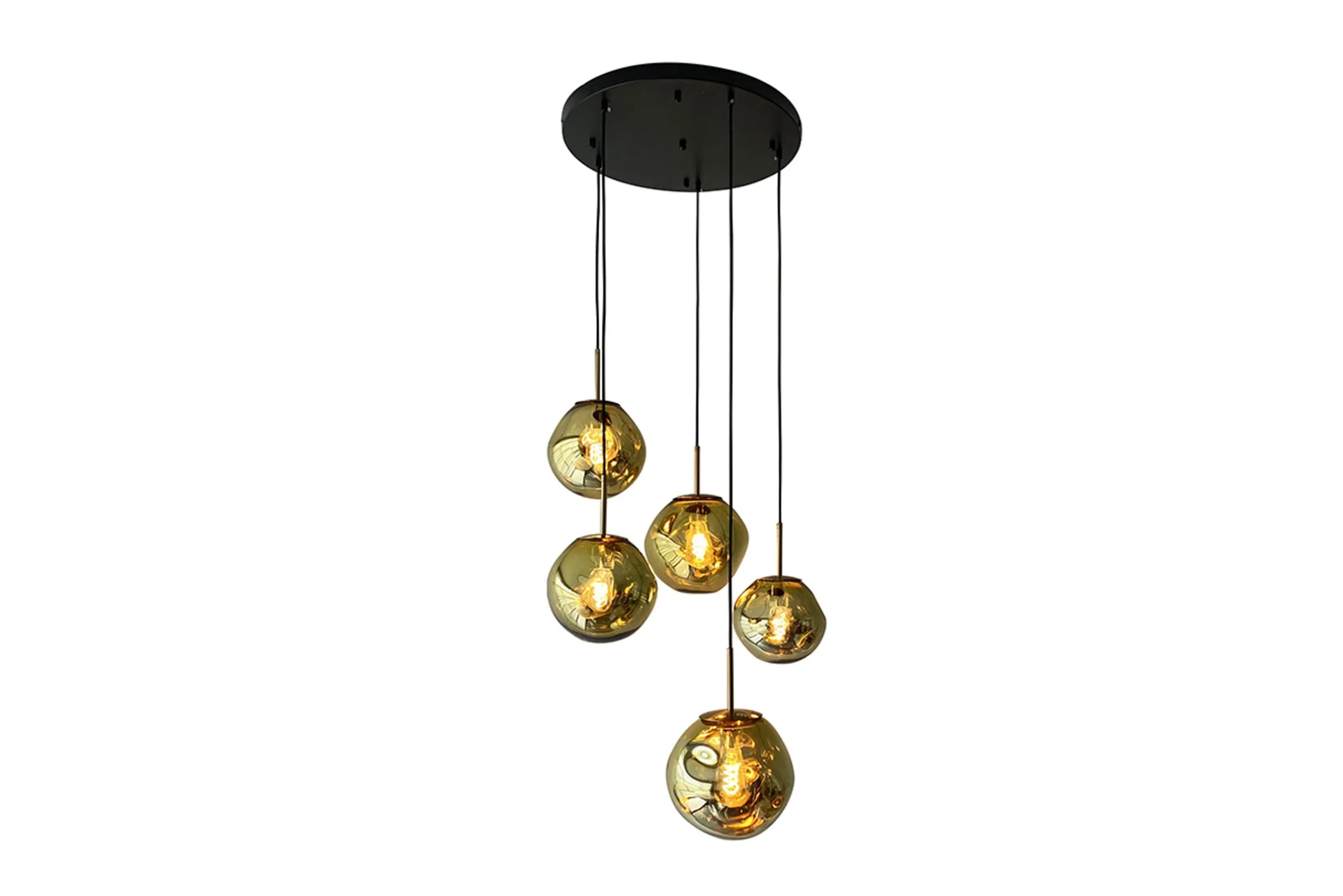 Hanglamp 5-lichts rond Gold Boaz