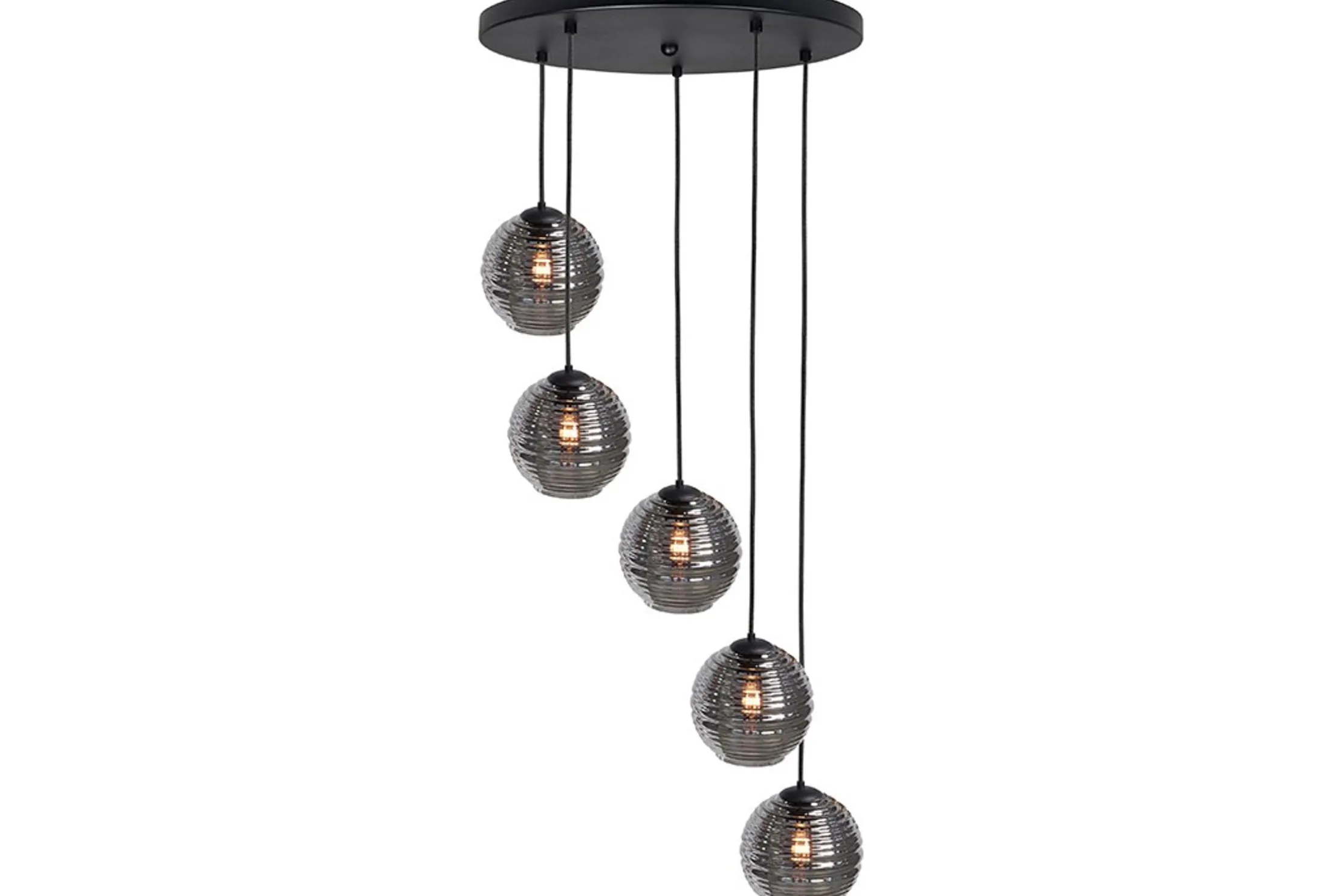 Hanglamp Zwart Rookglas Fantasy