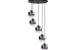 Hanglamp Zwart Semi Rookglas Fantasy