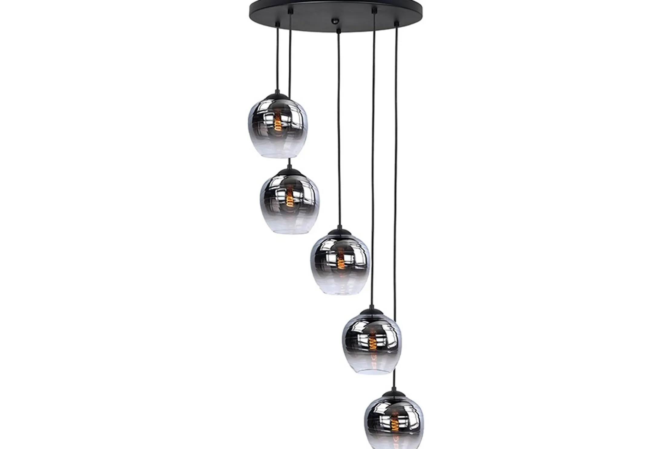 Hanglamp Zwart Semi Rookglas Fantasy