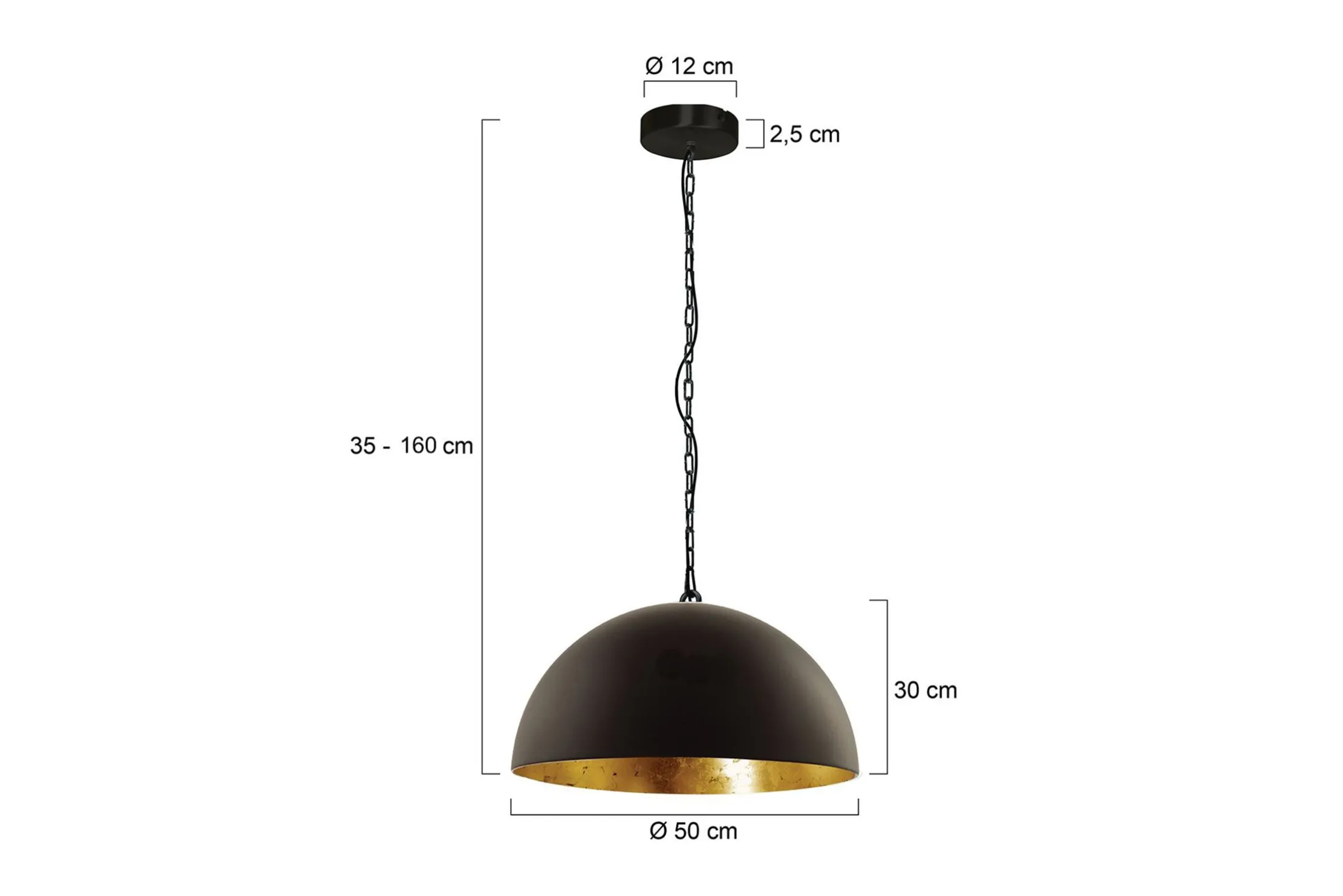 Hanglamp 2555ZW Semicirkel