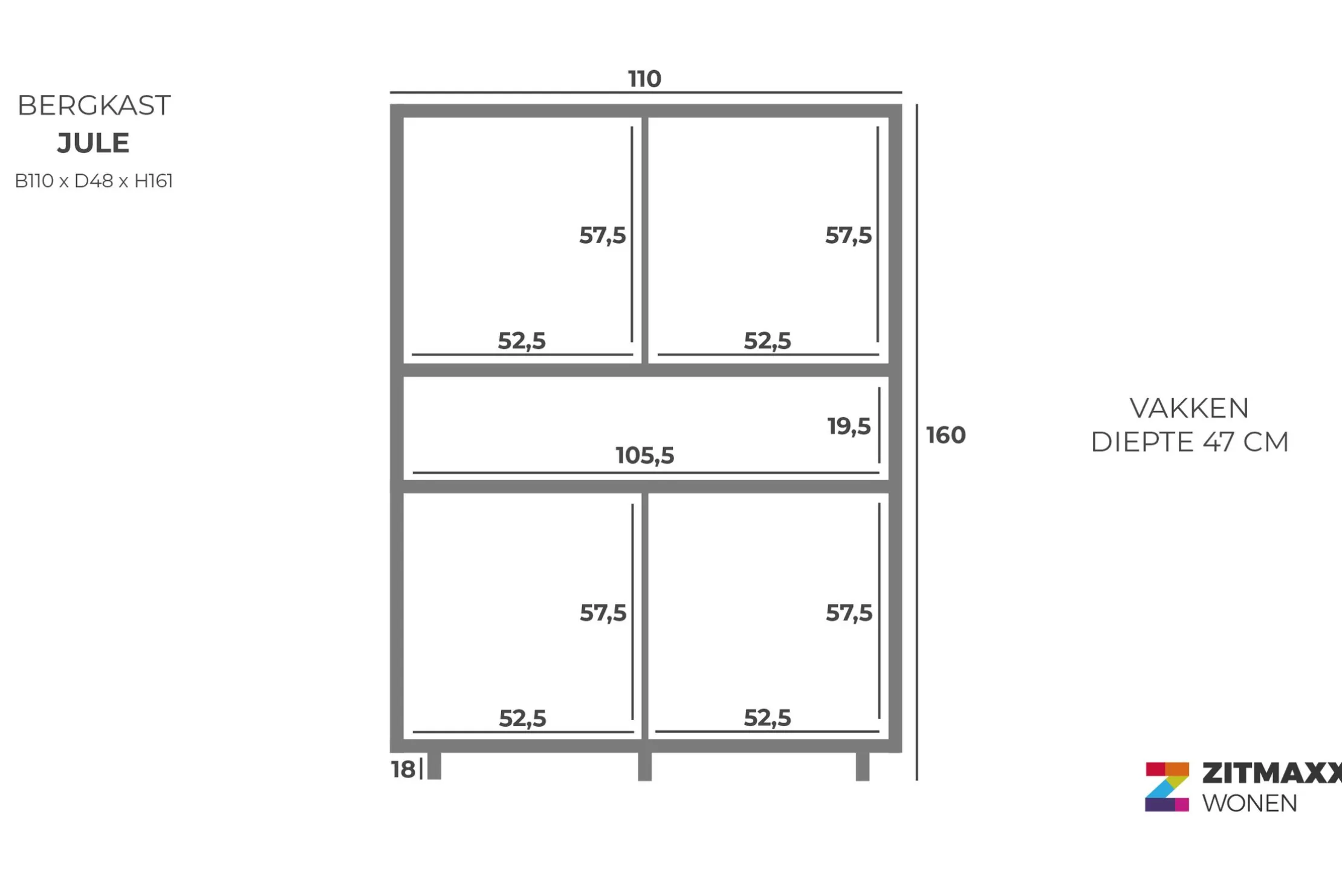 Hoge kast Walnoot ME-70.015 Jule