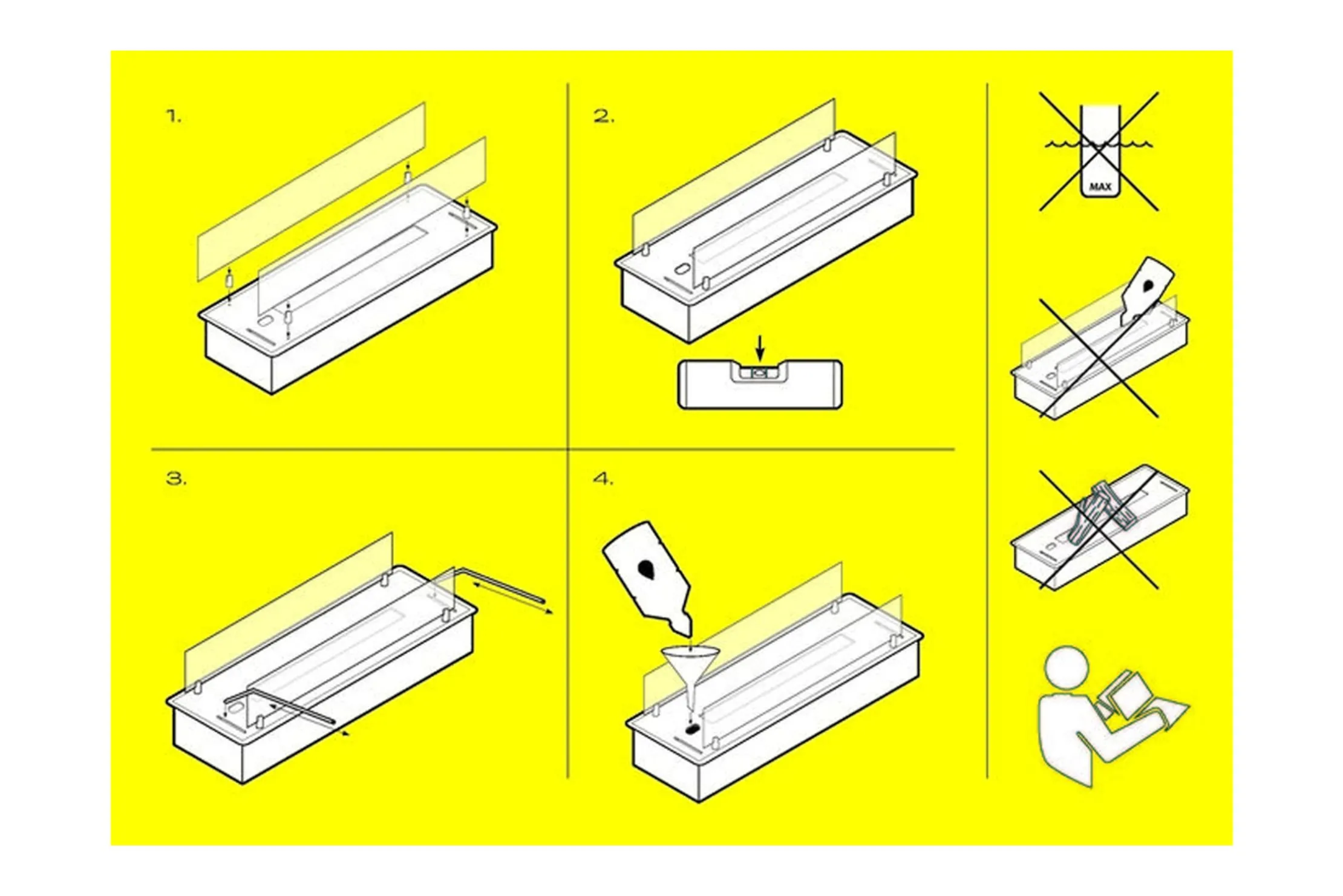 Inbouwprofiel incl. bio ethanolhaard
