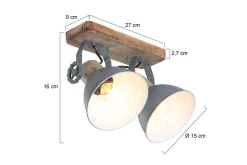 Plafondlamp 7969GR Gearwood Mexlite