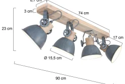 Plafondlamp 2729GR Gearwood Mexlite