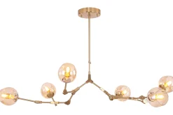 Plafondlamp 6-lichts Messing Cas