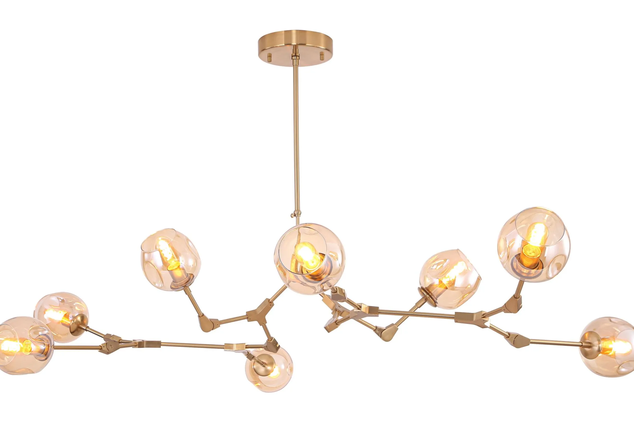 Plafondlamp 8-lichts Messing Cas