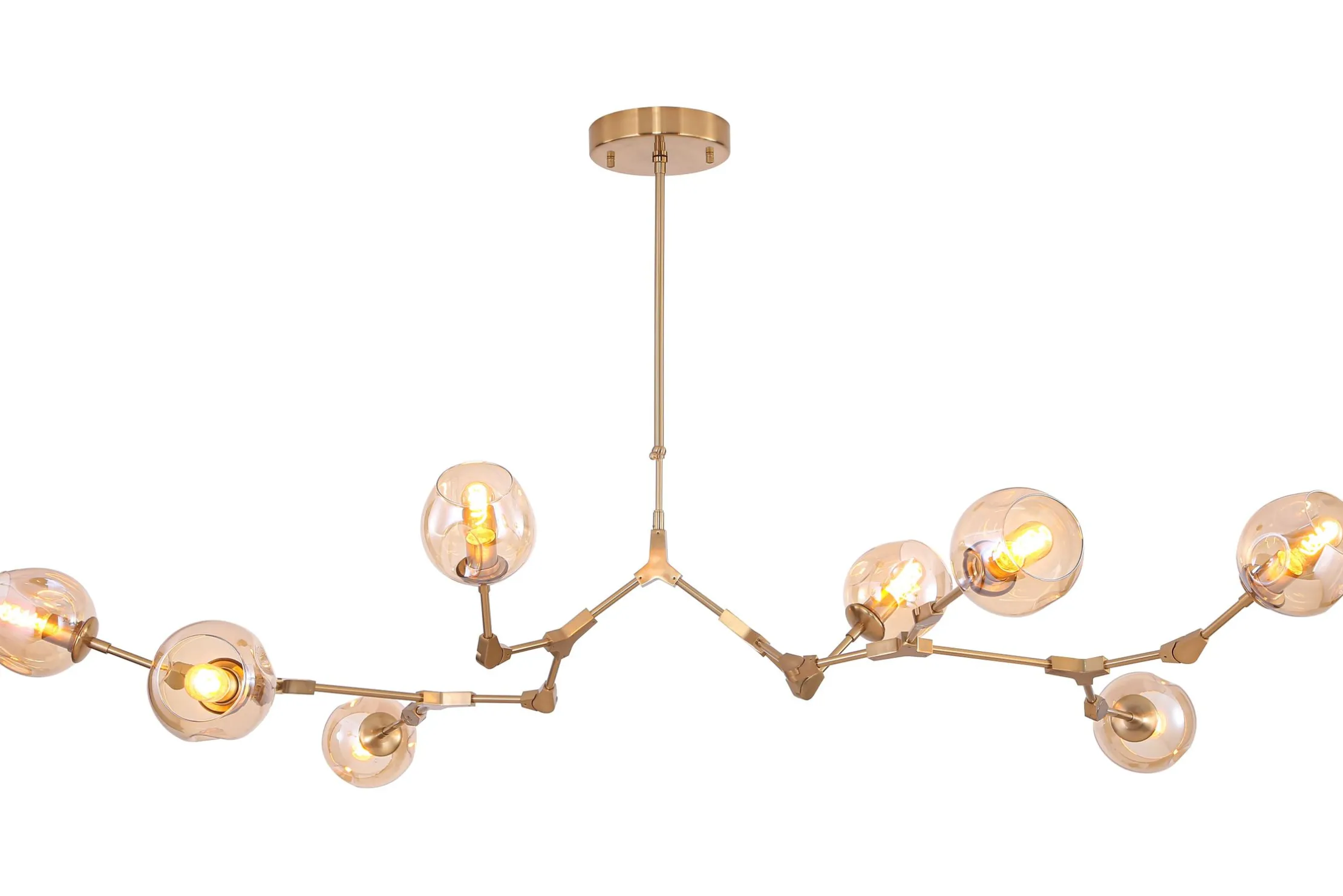 Plafondlamp 8-lichts Messing Cas