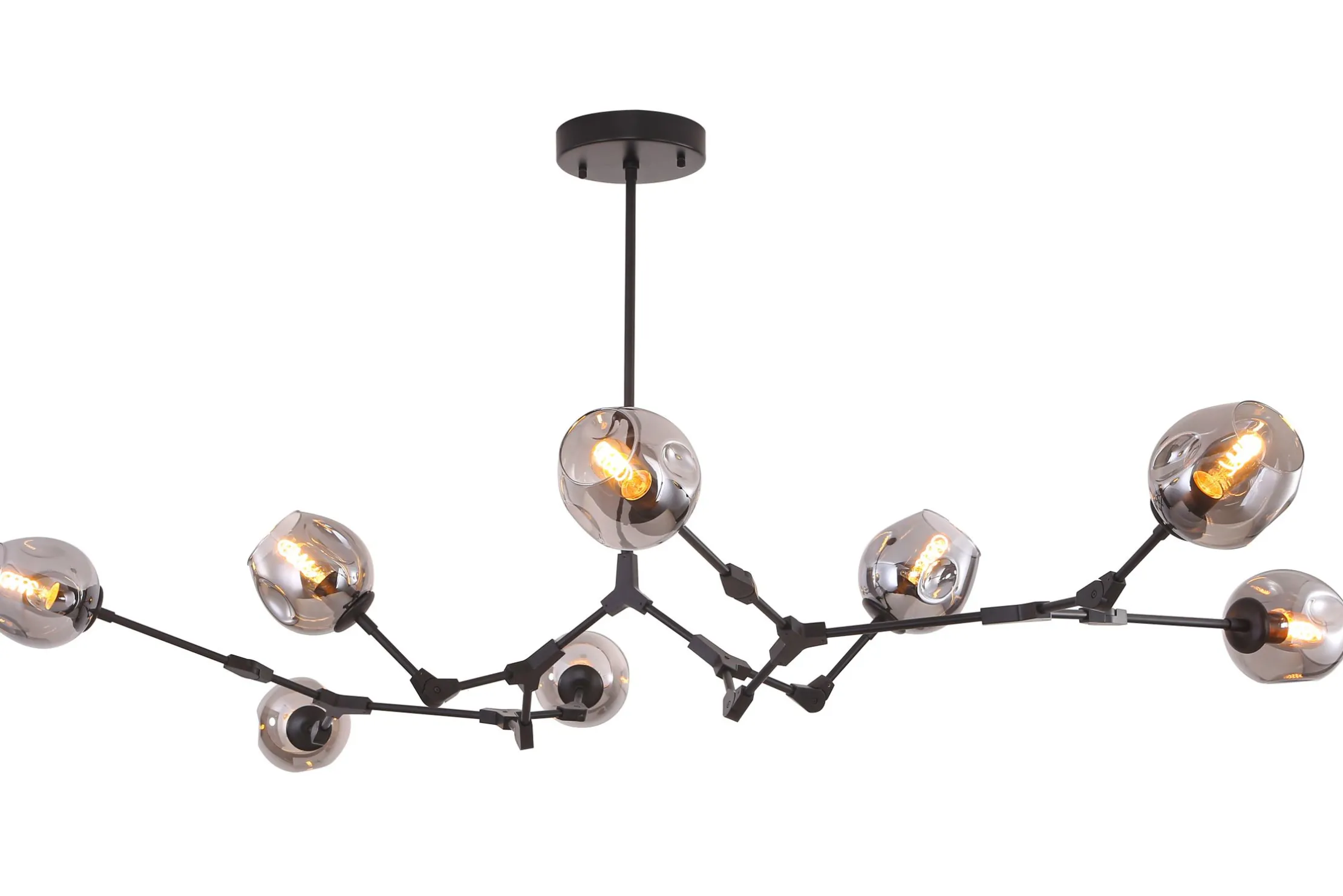 Plafondlamp 8-lichts Zwart Cas