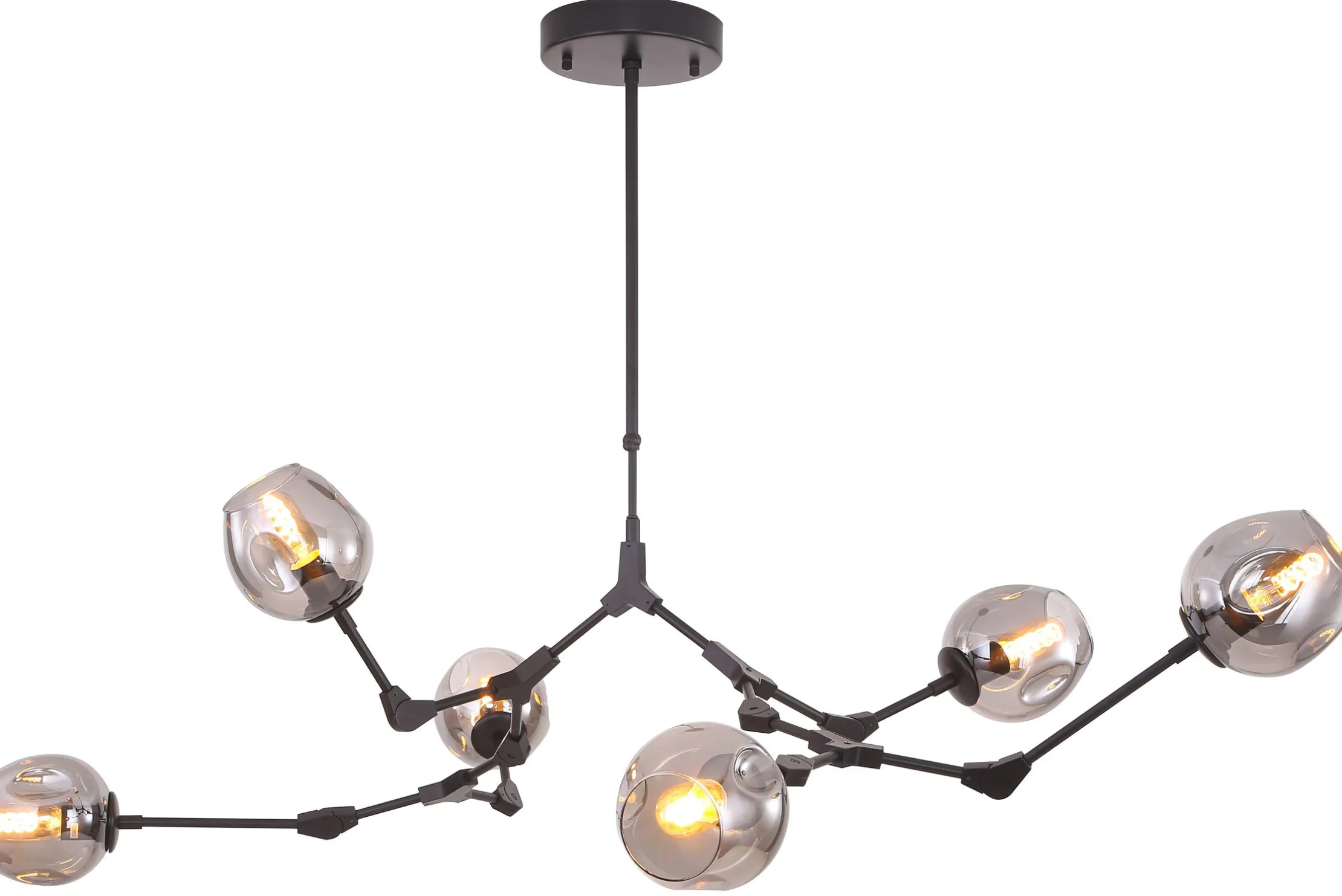 Plafondlamp 6-lichts Zwart Cas