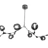 Plafondlamp nikkel 9-lichts Cas