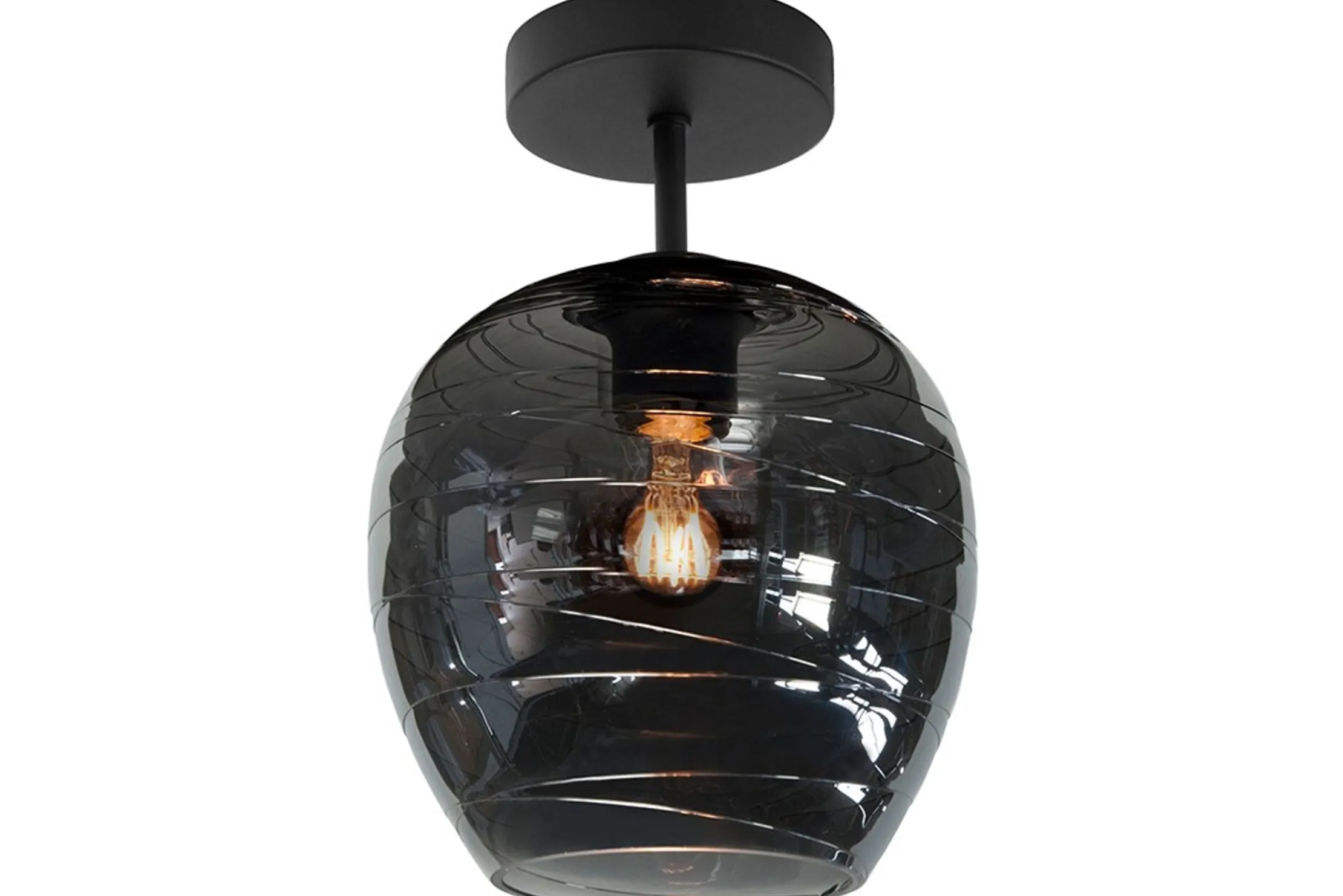 Plafondlamp Zwart Rookglas Fantasy
