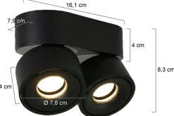 Plafondlamp 2674ZW Fez Black Mexlite
