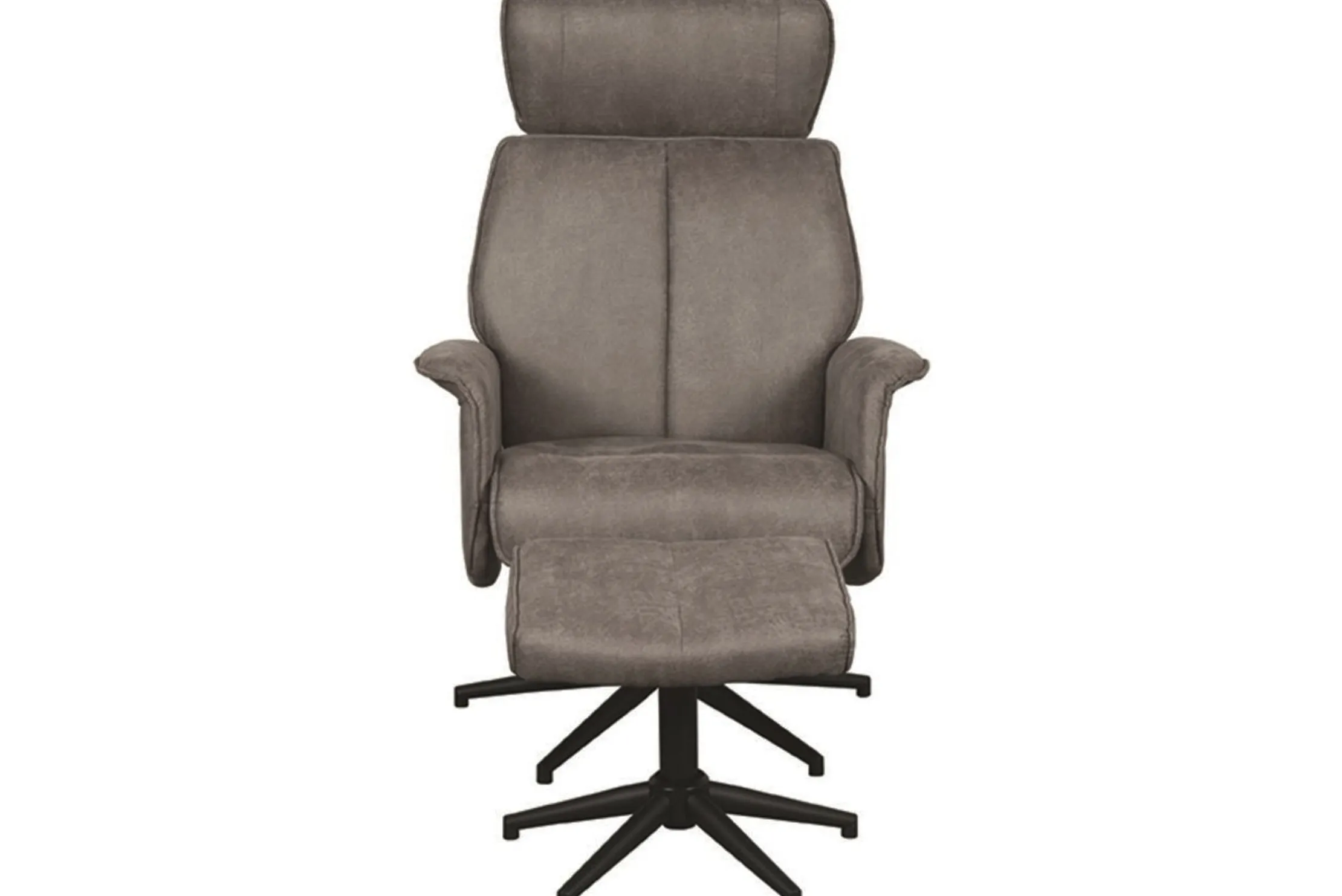 Relaxfauteuil met hocker Taupe Micro Suede CH-73.020 Verdal