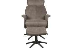 Relaxfauteuil met hocker Taupe Micro Suede CH-73.020 Verdal