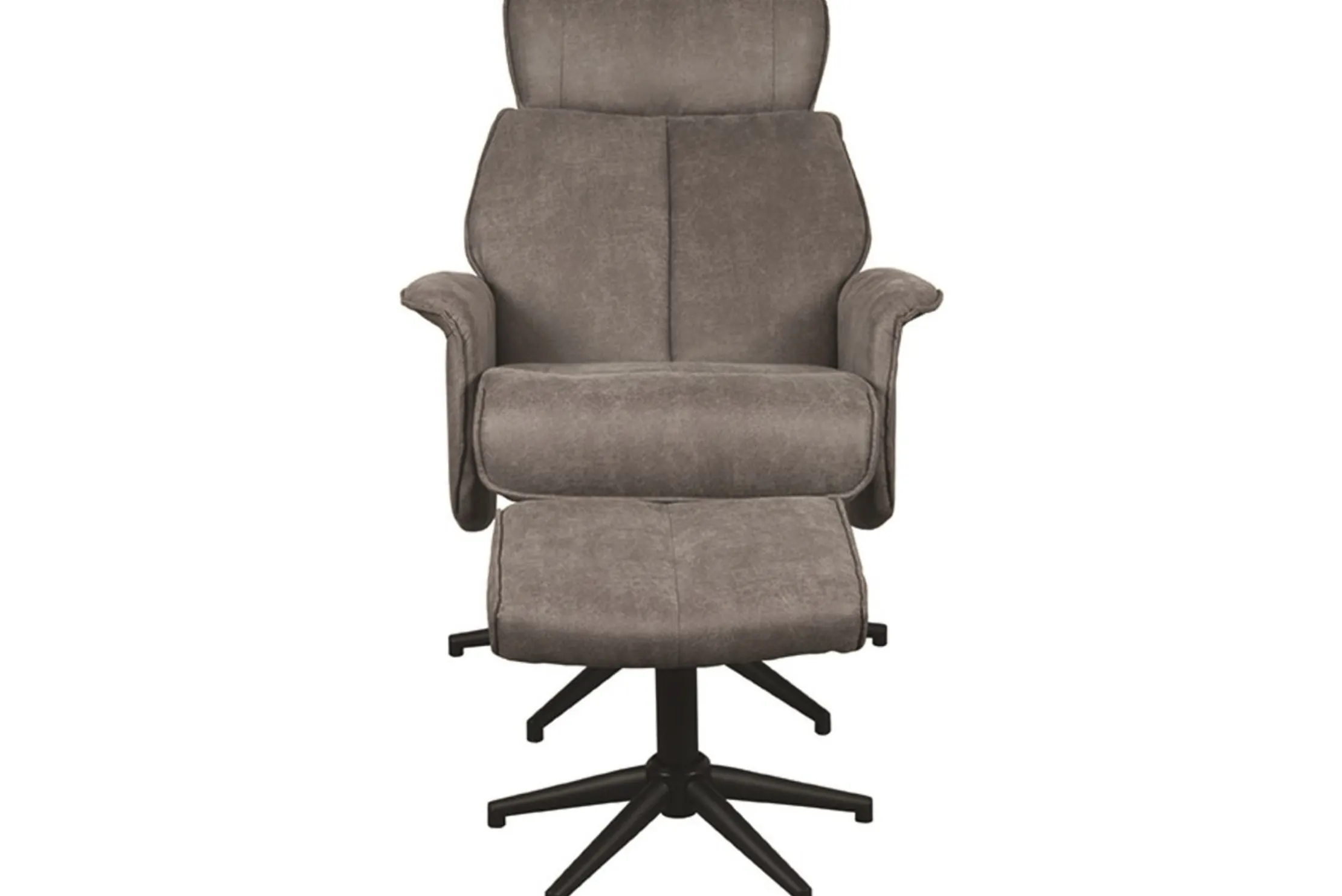 Relaxfauteuil met hocker Taupe Micro Suede CH-73.020 Verdal