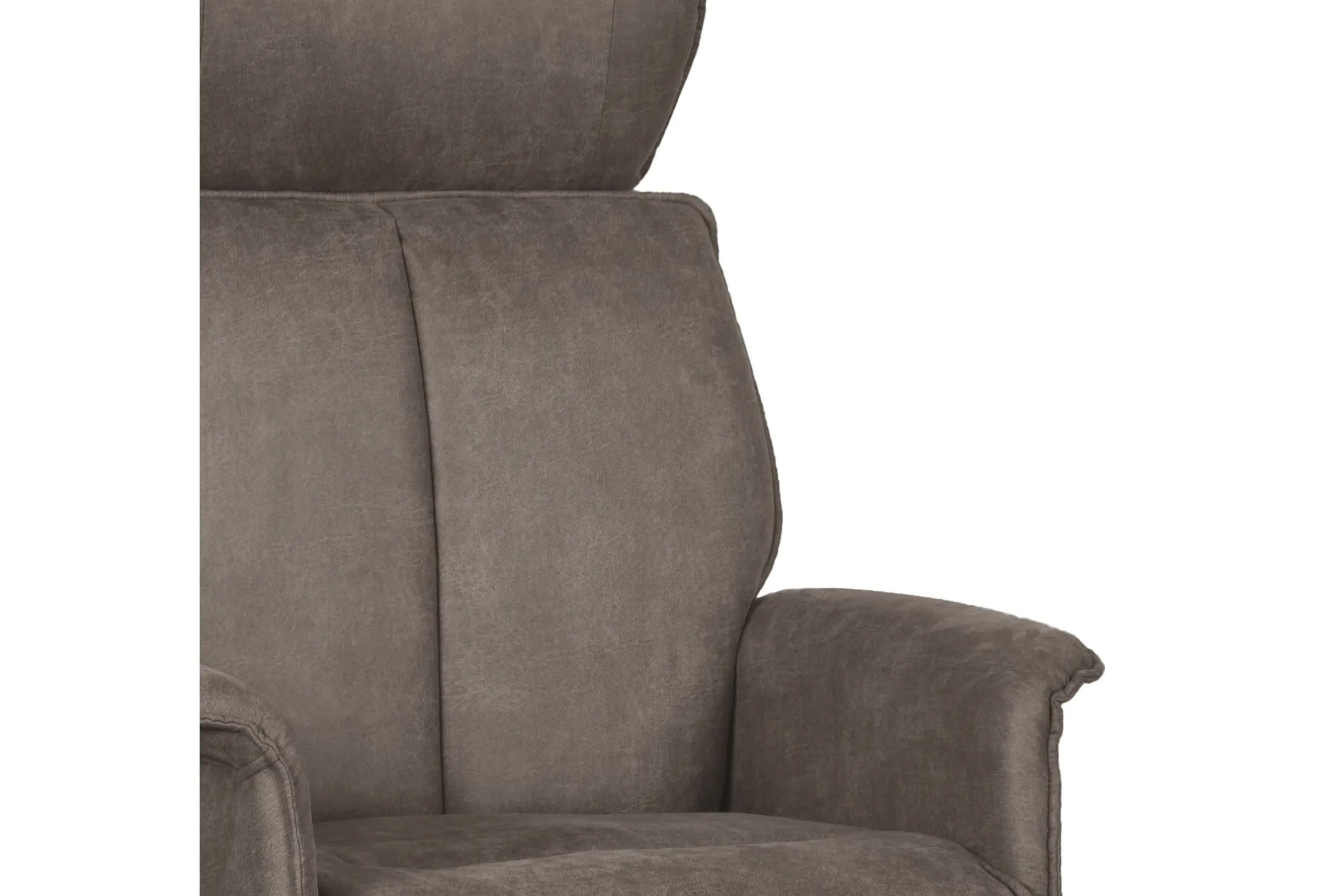 Relaxfauteuil met hocker Taupe Micro Suede CH-73.020 Verdal